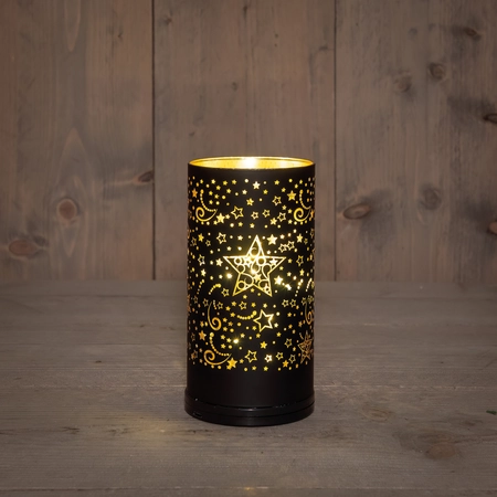 Cylinder led glas draaiend 17cm zwt - afbeelding 2