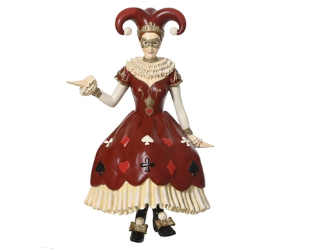 Dame polyresin L40b29h60cm rood