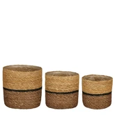 Damian mand bruin set van 3 - h16xd16cm