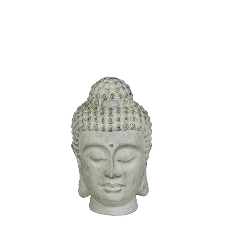 Decoratie buddha grijs - l15xb17xh25cm