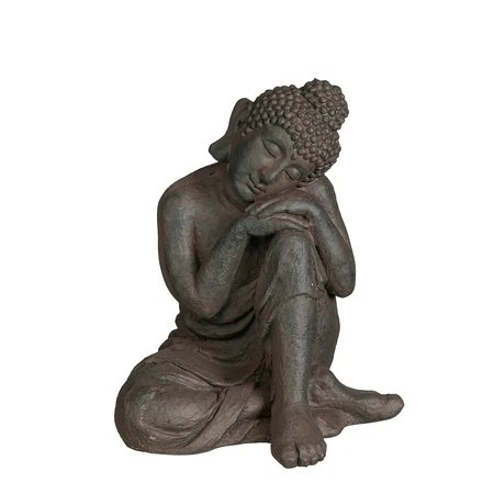 Decoratie buddha d.grijs - l34xb33xh40cm