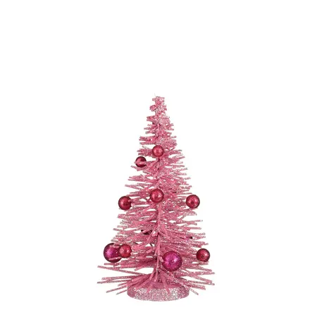 Decoratie boom fuchsia - h25xd14cm