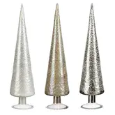 Decoratie boom glas wit zilver goud (1 stuk, div. soorten) - h40xd11cm