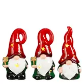 Decoratie gnoom groen wit rood (1 stuk, div. soorten) display led werkt op batterijen - l6xb5,5xh12,