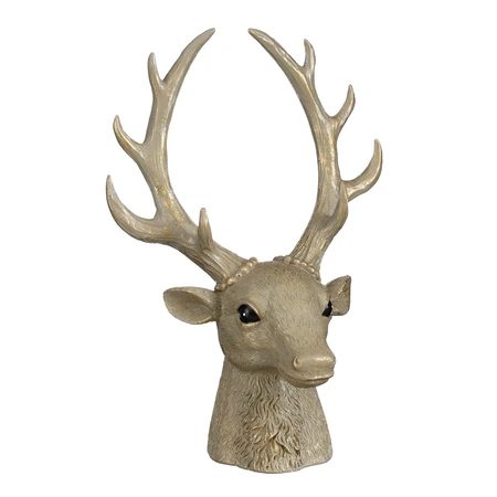 Decoratie hertenkop d.bruin - l19xb10xh26cm