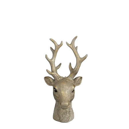 Decoratie hertenkop d.bruin - l8xb4,5xh14,5cm