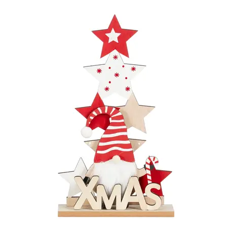 Decoratie kerst rood FSC 100% - l18xb1xh31cm