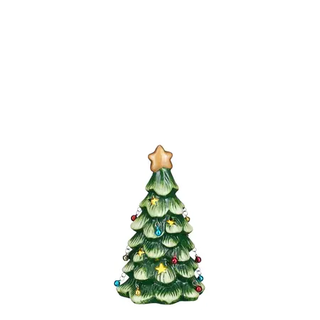 Decoratie kerstboom groen werkt op batterijen - l10,5xb9,5xh18,5cm