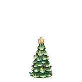 Decoratie kerstboom groen werkt op batterijen - l10,5xb9,5xh18,5cm