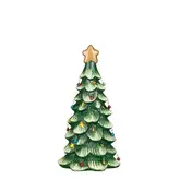 Decoratie kerstboom groen werkt op batterijen - l14,5xb12,5xh28,5cm