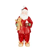Decoratie kerstman beer rood - l14,5xb11,5xh32cm