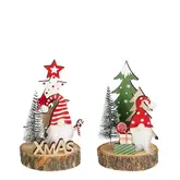Decoratie kerstman rood groen (1 stuk, div. soorten) FSC 100% - h14xd1cm