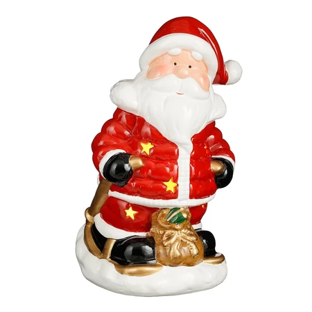 Decoratie kerstman rood led battery operated - l19xb17xh30,5cm
