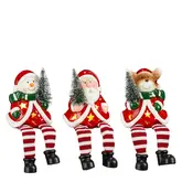 Decoratie kerstman sneeuwman hert dangle groen wit rood (1 stuk, div. soorten) led werkt op batterij