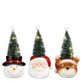 Decoratie kerstman sneeuwman hert groen wit rood (1 stuk, div. soorten) 5 led werkt op batterijen - 