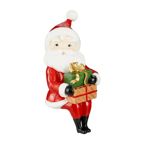 Decoratie kerstman zittend rood - h35,5xd16cm