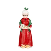 Decoratie Mrs Santa rood - l12xb11,5xh31cm