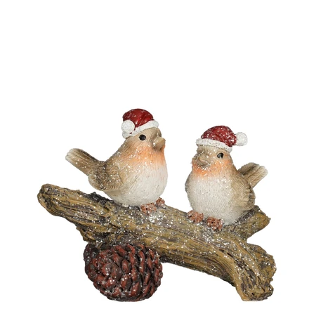 Decoratie vogel bruin - l14,5xb8xh11,5cm