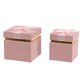 Decoris Cadeaudoos Rechthoekig 15,5 cm Roze Kord met Strasssteentjes en Strik  