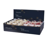 Decoris dennenappel van glas rood goud 2,5 cm - afbeelding 2