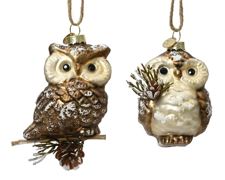Decoris figuur van glas uil 8,5 cm