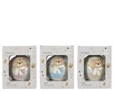Decoris gedecoreerde kerstbal van glas beer in sok 10 cm