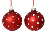 Decoris gedecoreerde kerstbal van glas rood rond 8 cm