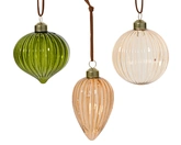 Decoris gedecoreerde kerstbal van glas transparant mix vormen 8 cm