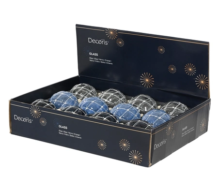 Decoris gedecoreerde kerstbal van glas transparant rond 8 cm - afbeelding 2