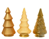 Decoris Glas Kerstboom 17,5 cm goud Assorti Afwerkingen
