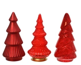 Decoris Glas Kerstboom 17,5 cm Rood Antique Finish