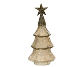 Decoris Glazen boom Pearl 30 cm met goud Aluminium Ster
