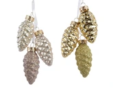 Decoris glazen figuur dennenappel pearl goud 2,5 cm