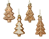 Decoris glazen figuur kerstboom bruin 7 cm