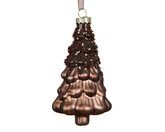 Decoris glazen figuur kerstboom donkerbruin 7 cm