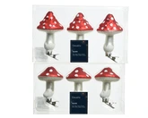 Decoris glazen figuur paddenstoel rood 6,5 cm
