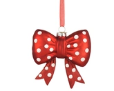 Decoris glazen figuur strik rood 9,5 cm