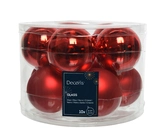 Decoris kerstballen glas kerstrood 6 cm - afbeelding 2