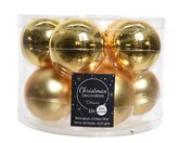 Decoris kerstballen glas lichtgoud 6 cm - afbeelding 1
