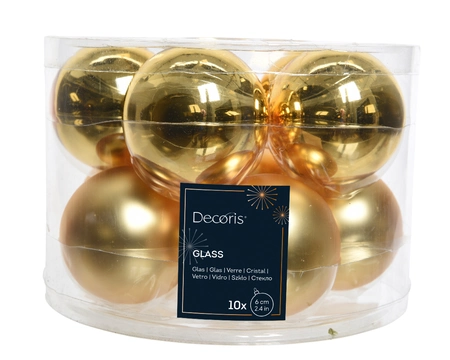 Decoris kerstballen glas lichtgoud 6 cm - afbeelding 2