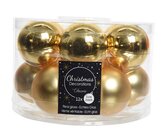 Decoris kerstballen van glas lichtgoud 5 cm - afbeelding 1