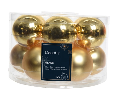 Decoris kerstballen van glas lichtgoud 5 cm - afbeelding 2