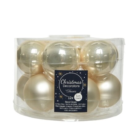 Decoris kerstballen glas parel 5 cm - afbeelding 1
