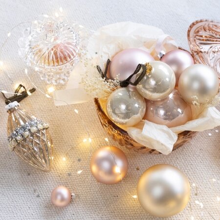 Decoris kerstballen glas parel 5 cm - afbeelding 2