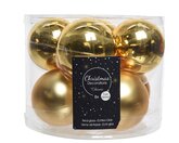 Decoris kerstballen van glas lichtgoud 7 cm - afbeelding 1