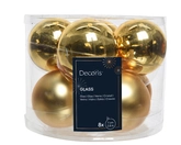 Decoris kerstballen van glas lichtgoud 7 cm - afbeelding 2