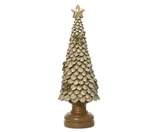 Decoris – Gouden Polyresin Kerstboom met Glitter 36 cm