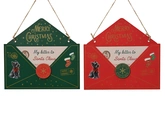 Decoris hanger multiplex brief met hond 20 cm