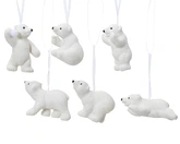 Decoris hangornament kunststof witte ijsbeer 8 cm