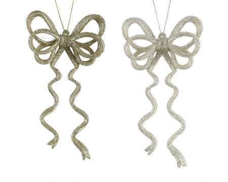 Decoris hangornament polystyreen strik 15 cm